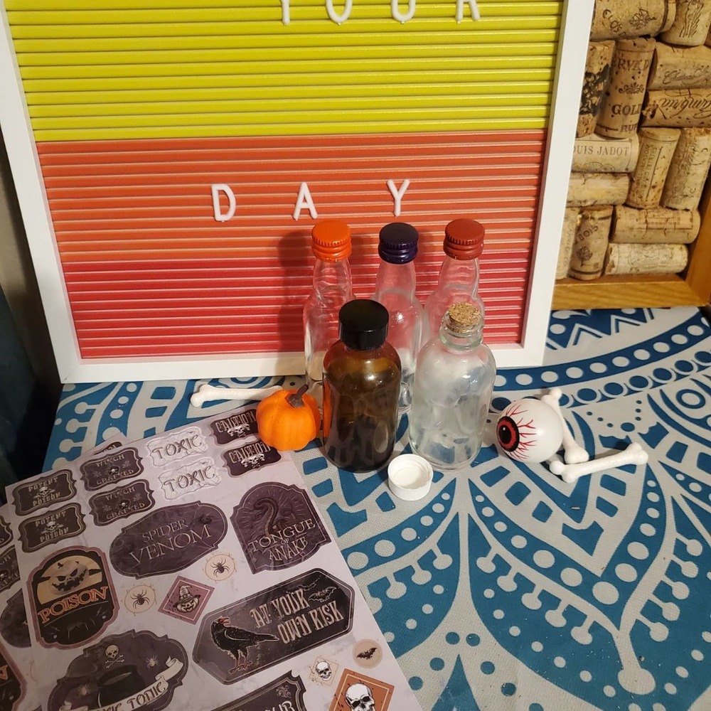 Diy Halloween potion bottle kit upcycle stickers potion - Picture 2 of 10